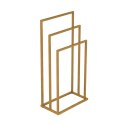 Stojak na ręczniki wieszak wolnostojący metalowy 3 ramiona złoty ModernHome