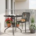 Stolik ogrodowy kwadratowy 60 cm szkło hartowane stół na ogród taras balkon czarny MultiGarden