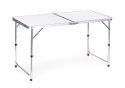 Stolik turystyczny stół składany kemping biały blat 120x60 cm MultiGarden