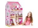 Drewniany domek dla lalek mebelki oświetlenie LED ECOTOYS