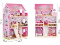 Drewniany domek dla lalek mebelki oświetlenie LED ECOTOYS