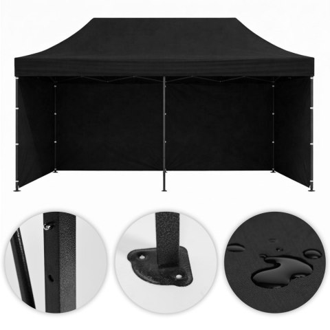 PAWILON Handlowy Ogrodowy Eventowy 3x6m AUTOMATYCZNY - CZARNY