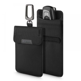 Antykradzieżowe etui na kluczyki blokujące sygnał Keyless RFID - czarne