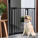 Bramka barierka zabezpieczająca 74-132 cm na schody i drzwi stal dodatkowe panele czarna ECOTOYS