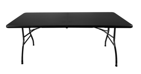 MEBLE OGRODOWE Cateringowe kpl. stół 180cm , 2 ławki + OBRUS Bankietowy - CZARNY