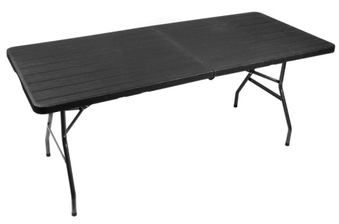 STÓŁ Cateringowy składany 180cm + OBRUS Bankietowy - CZARNY