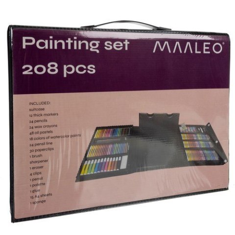 Zestaw do malowania w walizce- 208szt Maaleo 21645