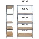Regał Magazynowy Metalowy 180x90x40 875 kg 5 Półek MALATEC