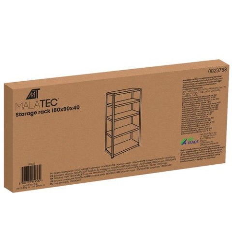 Regał Magazynowy Metalowy 180x90x40 875 kg 5 Półek MALATEC