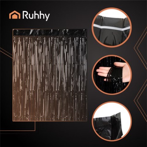Kurtyna dekoracyjna 2x1m czarna Ruhhy 26172
