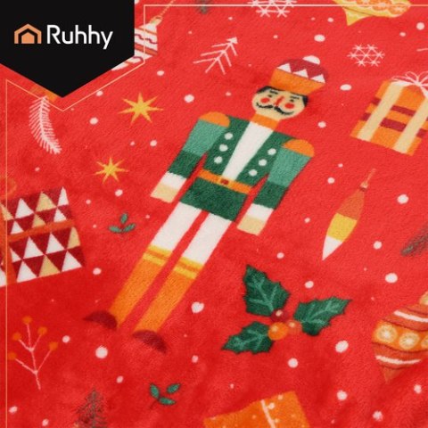 Koc świąteczny flanelowy 1,5x2m Ruhhy 26607