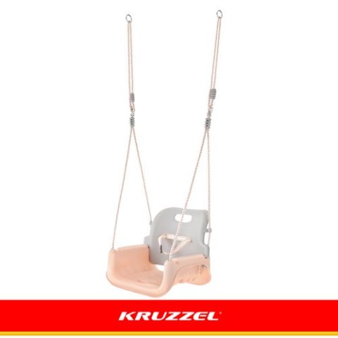 Huśtawka dla dzieci 3w1 szaro-beżowa Kruzzel