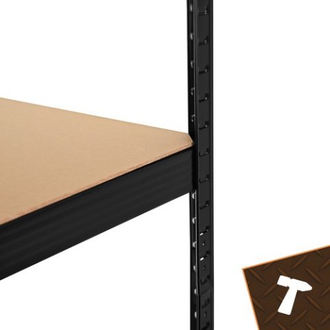 Regał Magazynowy Metalowy 180x90x40 1000 kg 5 Półek BIGSTREN Czarny