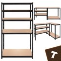 Regał Magazynowy Metalowy 180x90x40 1000 kg 5 Półek BIGSTREN Czarny
