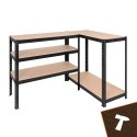 Regał Magazynowy Metalowy 180x90x40 1000 kg 5 Półek BIGSTREN Czarny