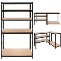Regał Magazynowy Metalowy 180x90x40 1000 kg 5 Półek BIGSTREN Czarny