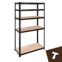 Regał Magazynowy Metalowy 180x90x40 1000 kg 5 Półek BIGSTREN Czarny