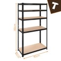 Regał Magazynowy Metalowy 180x90x40 1000 kg 5 Półek BIGSTREN Czarny