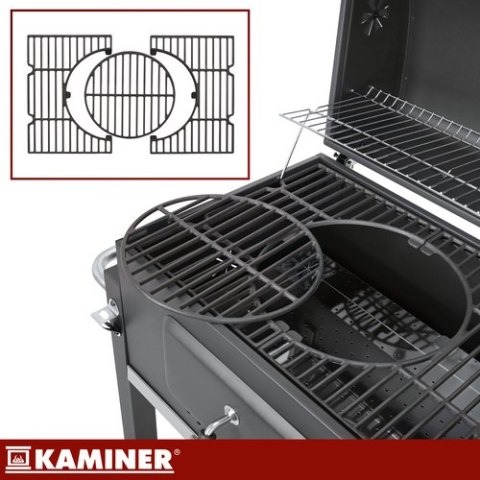 Grill ogrodowy z pokrywą 116x55x120cm Kaminer