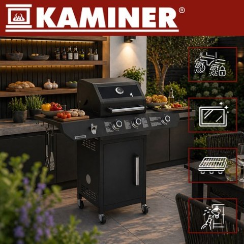 Grill gazowy 2+1 10kW Varen Black 3.0 Kaminer