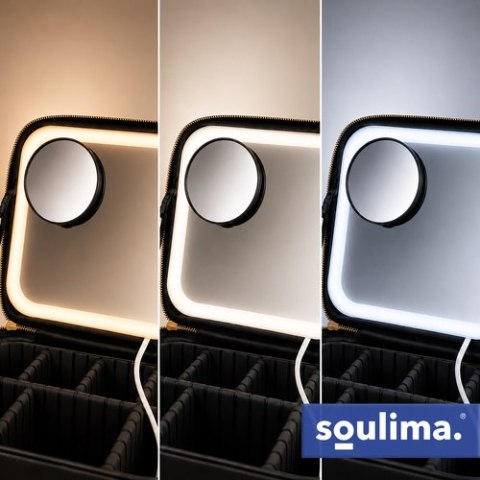 Kuferek kosmetyczny z lusterkiem LED Soulima 27236