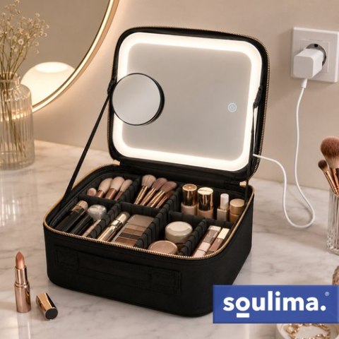 Kuferek kosmetyczny z lusterkiem LED Soulima 27236