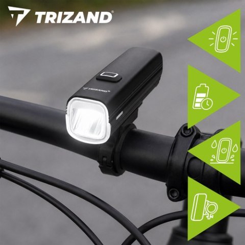 Lampka rowerowa LED 1000lm + tylna lampa Trizand