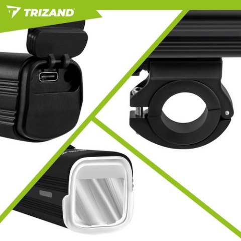 Lampka rowerowa LED 1000lm + tylna lampa Trizand