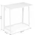 Biurko komputerowe składane 80x45 cm stolik pod laptopa białe ModernHome