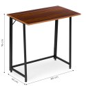 Biurko komputerowe składane 80x45 cm stolik pod laptopa loft ciemny orzech ModernHome