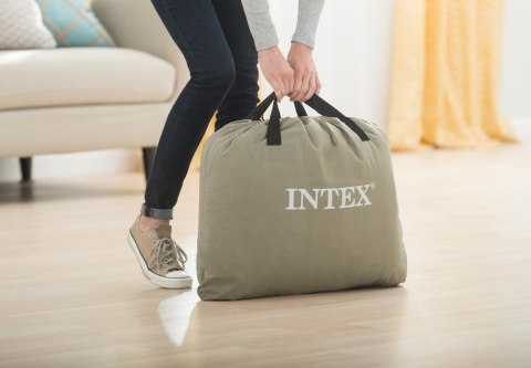 Materac łóżko do spania dwuosobowy z pompką automatyczną 203x152 cm INTEX 64418ND