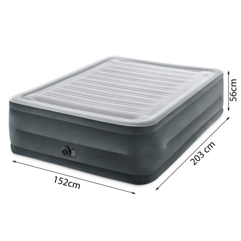 Materac łóżko do spania dwuosobowy z pompką automatyczną 203x152 cm INTEX 64418ND