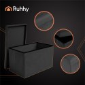 Pufa welurowa czarna 60x30x30 cm Ruhhy 25995