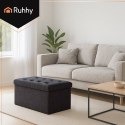Pufa welurowa szara 76x38x38cm Ruhhy 26130
