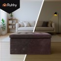 Pufa welurowa szara 76x38x38cm Ruhhy 26130