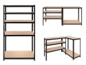Regał Magazynowy Metalowy 180x90x40 1000 kg 5 Półek BIGSTREN Czarny