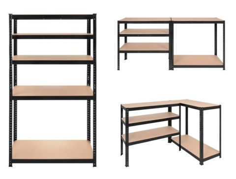 Regał Magazynowy Metalowy 180x90x40 1000 kg 5 Półek BIGSTREN Czarny