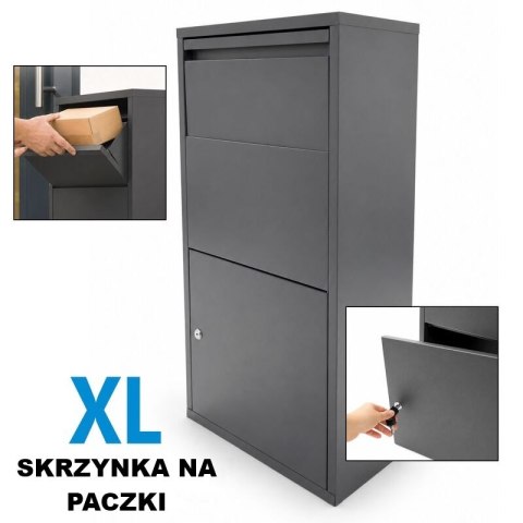 Skrzynka na paczki XL z klapą zabezpieczającą na klucz BITUXX