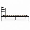 Łóżko metalowe 190x200 cm ze stelażem i zagłówkiem minimalistyczna czarna rama ModernHome