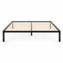 Łóżko metalowe 190x200 cm ze stelażem minimalistyczna czarna rama ModernHome