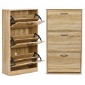 Szafka na buty 3-komorowa 60 cm uchylna do przedpokoju loft jasny dąb ModernHome