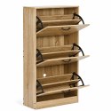 Szafka na buty 3-komorowa 60 cm uchylna do przedpokoju loft jasny dąb ModernHome