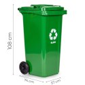 Zestaw 4 koszy na śmieci pojemniki 4x240L niebieski zielony żółty czarny makulatura szkło plastik odpady zmieszane gumowe koła