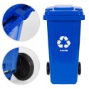 Zestaw 5 koszy na śmieci pojemniki 5x240L niebieski zielony żółty czarny brązowy makulatura szkło plastik odpady zmieszane BIO g