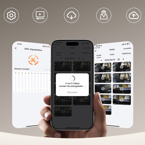 Kamera samochodowa wideorejestrator z akumulatorem 4K 1080p WiFi GPS - czarny