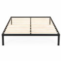Łóżko metalowe 135x190 cm ze stelażem minimalistyczna czarna rama ModernHome