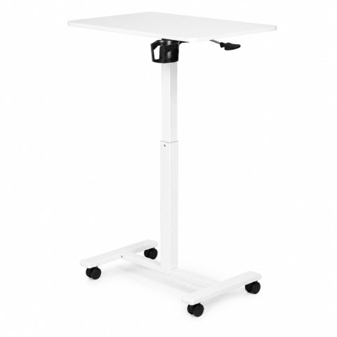Mobilne biurko 70x48 cm stolik pod laptopa regulacja wysokości 71,5-112 cm białe ModernHome
