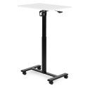 Mobilne biurko 70x48 cm stolik pod laptopa regulacja wysokości 71,5-112 cm biały blat ModernHome