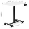 Mobilne biurko 70x48 cm stolik pod laptopa regulacja wysokości 71,5-112 cm biały blat ModernHome