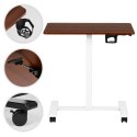 Mobilne biurko 70x48 cm stolik pod laptopa regulacja wysokości 71,5-112 cm brązowy blat ModernHome